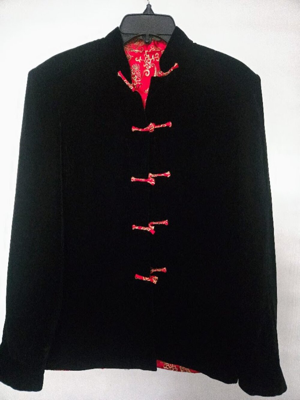 Vintage Asian Mandarin velvet reversable‎ jacket